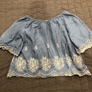 Copper key off the shoulder top